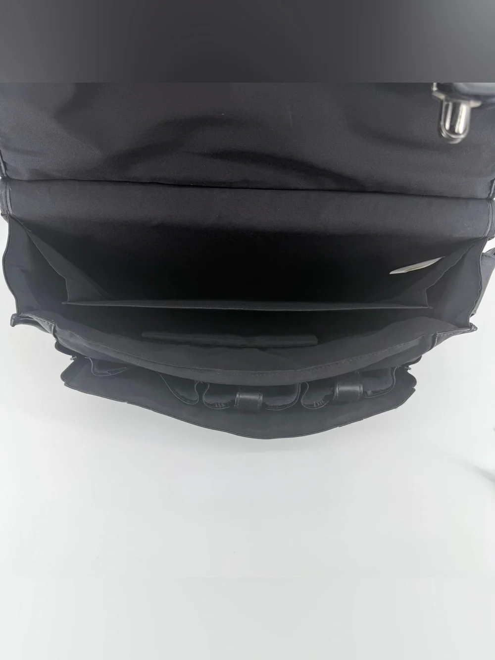 Vintage Basis Point Compusystem Black Leather Travel Briefcase Bag Messenger Bag